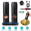 Electric Salt and Pepper Grinder Rechargeable Charging Base Automatic Salt Mill LED Indicator Adjustable Coarseness One Hand Easy Operation