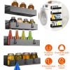 4Pcs Spice Rack Strong Magnetic Seasoning Storage Shelf with 8 Removable Hooks for Refrigerator Microwave Spice Storage Holder