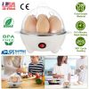 Electric Egg Cooker 7-Capacity BPA-Free Hard-Boiled Egg Maker w/ Auto-Off Measuring Cup for Hard Boiled Steamed Vegetables Seafood Dumplings