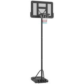 Soozier Portable Basketball Hoop, 7.5-10FT Height Adjustable Swimming Pool Basketball Goal with 43.25" Backboard, Wheels and Fillable Base