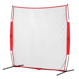 VEVOR Barricade Backstop Net, 7x7 ft Ball Sports Barrier Netting, Portable Practice Equipment with Carry Bag
