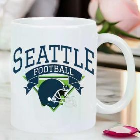 Seattle Football Ceramic Mug, Insulated, Reusable, Hand Wash Only, Sports-Themed, for Hot & Cold Beverages,