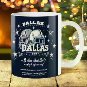 1pc Dallas Football Ceramic Mug 11oz - Inspirational Sports Themed Coffee Cup, Perfect Gift for Friends, Family, Father,