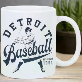 Detroit Baseball 1901 Ceramic Coffee Mug - Multipurpose, Insulated, Reusable, Hand-Wash Only - Ideal for Sports Fans,