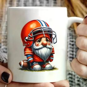 Cute Catone Midget 11 Oz White Ceramic Coffee Mug with Football Helmet Designed for Reuse, Ideal for Sports