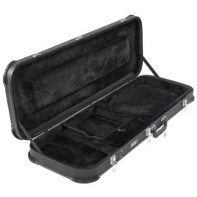 PVC Square  Angle Black Electric Guitar Leather Box (Color: Black)
