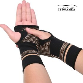 1pair Unisex Copper Fiber Wrist Compression Sleeves; Comfortable And Breathable For Arthritis; Tendonitis; Sprains; Workout; Carpal Tunnel; Wrist (size: L)
