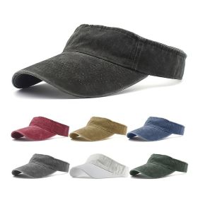 Light Board Washed Old Cotton Hollow Top Hat For Men And Women Sunscreen Sunshade Cap Baseball Cap Outdoor Sports Retro Roofless (Color: Empty hat [white])