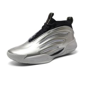 New men's trend fashion sports basketball shoes couple shoes basketball shoes men running sneakers (Color: Black silver, size: 37)