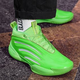 New men's trend fashion sports basketball shoes couple shoes basketball shoes men running sneakers (Color: Green, size: 38)