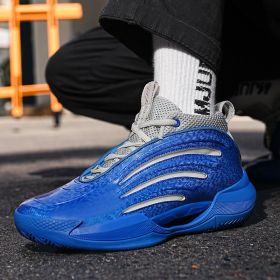 New men's trend fashion sports basketball shoes couple shoes basketball shoes men running sneakers (Color: Blue, size: 40)