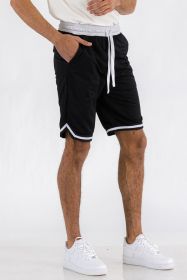 Solid Athletic Basketball Sports Shorts (Color: Black, size: 3XL)
