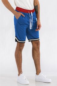 Solid Athletic Basketball Sports Shorts (Color: ROYAL, size: 3XL)