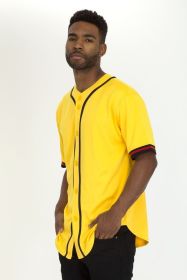 Unisex Active Sports Team Baseball Jersey (Color: Yellow, size: S)