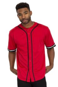 Unisex Active Sports Team Baseball Jersey (Color: Red, size: L)