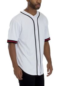 Unisex Active Sports Team Baseball Jersey (Color: White, size: 3XL)