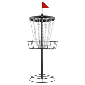 VEVOR Disc Golf Basket, 24-Chains Portable Disc Golf Target Hole, Heavy Duty Steel Practice Disc Golf Target, Indoor & Outdoor Disc Golf Course B (Thickness: 8 mm, Color: Black)