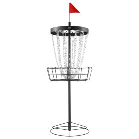 VEVOR Disc Golf Basket, 24-Chains Portable Disc Golf Target Hole, Heavy Duty Steel Practice Disc Golf Target, Indoor & Outdoor Disc Golf Course B (Thickness: 6 mm, Color: Black)