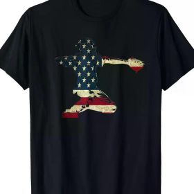 American Flag Baseball Catcher's Gear - 100% Cotton, Short Sleeve Sports Tee for Men (Color: Black, size: M)