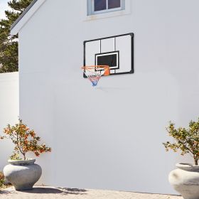 Soozier Wall Mounted Basketball Hoop with 45" x 29" Shatter Proof Backboard, Durable Rim and All-Weather Net for Indoor and Outdoor Use (Color: as Pic)