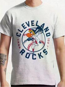 Cleveland Rockies Baseball Graphic Tee - 100% Cotton, Crew Neck, Short Sleeve, Machine Washable - Ideal Christmas Gift for Sports Fans (Color: Black, size: M)