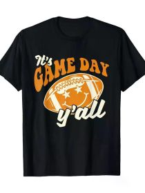 Game Day - American Football Players Game Sports T-Shirts, Men's T-Shirts (Color: Black, size: S)