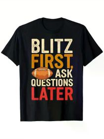 Boys' Vintage Football-Themed T-Shirt - Soft, Breathable Cotton, Comfort Fit for All Seasons - Perfect Gift for Sports Fans (Color: Black, size: XXL)
