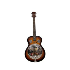 Beginner Metal Soundbox Guitar, Full Size Round Neck Traditional Soundbox, Built-in Preamp (Option: BlackBrown)
